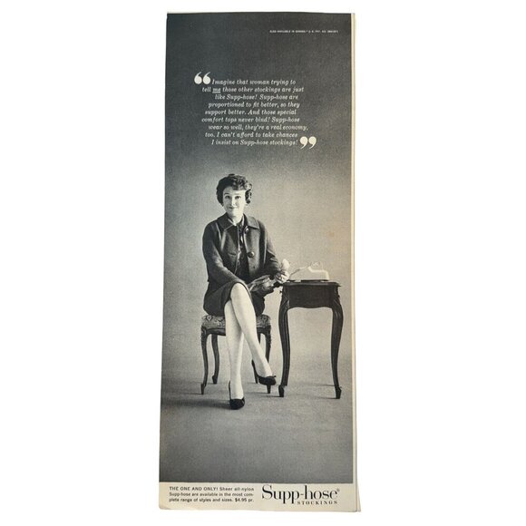 Vintage 1961 Supp-hose Hosiery Stockings Advertisement Print Ad - Picture 1 of 3